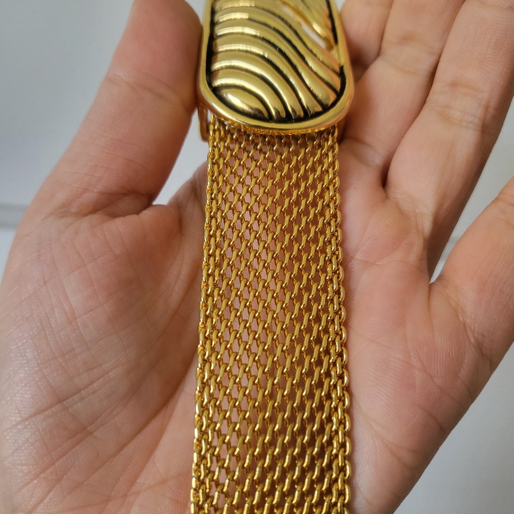 Vintage Vicenza Gold Toned Metal Mesh Belt #1210 - Picture 5 of 5